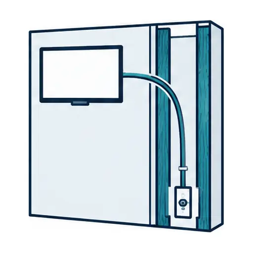 Schematic: a cable hidden inside the wall