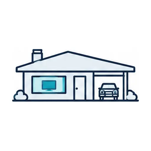 Schematic icon: Older Ranch Home TV Mounting